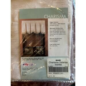 2 Vintage Sears Charisma Vanilla Scalloped Valance Trim 52”x16” Cotton Blend NIP